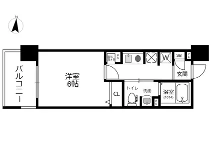 ロイヤル神戸三宮(1K/4階)の間取り写真