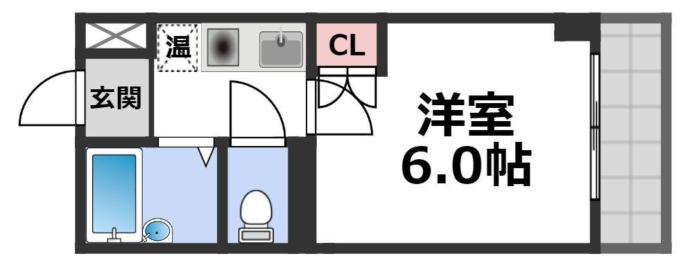 エムロード蒲生(1K/6階)の間取り写真