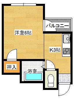 メゾン宇品(1K/1階)の間取り写真