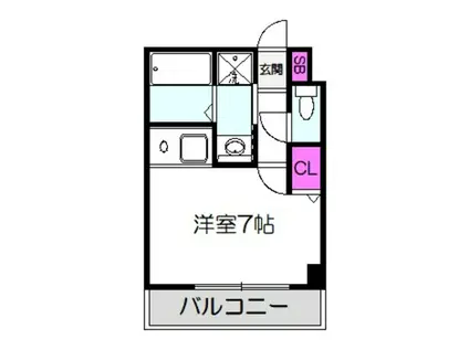 和 ハイツII(ワンルーム/5階)の間取り写真