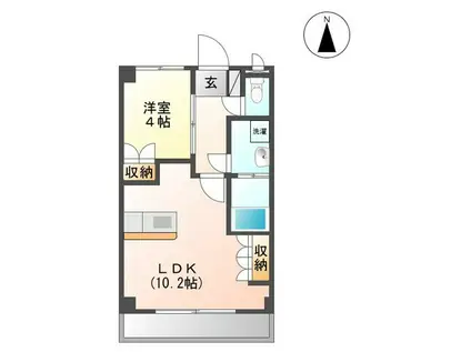 ESフォーレ美田園(1LDK/3階)の間取り写真