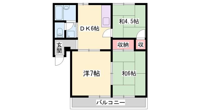 ヴィラ・I(3DK/2階)の間取り写真