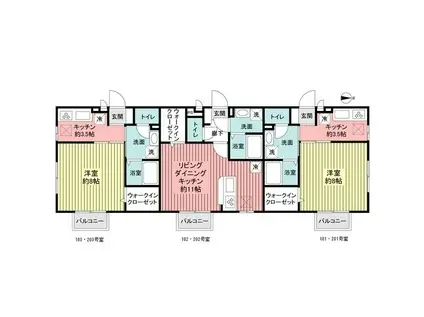 パークヒル(1K/1階)の間取り写真