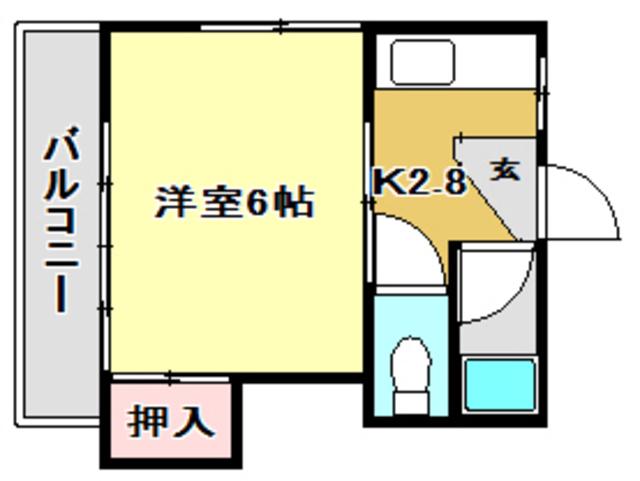 K-VILLAGE東雲(1K/2階)の間取り写真