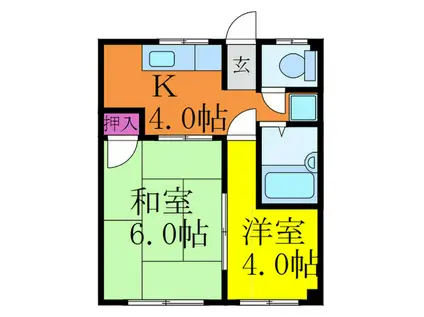 オプス正雀(2K/2階)の間取り写真