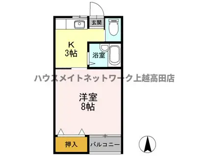 コーポ蘭(1K/1階)の間取り写真