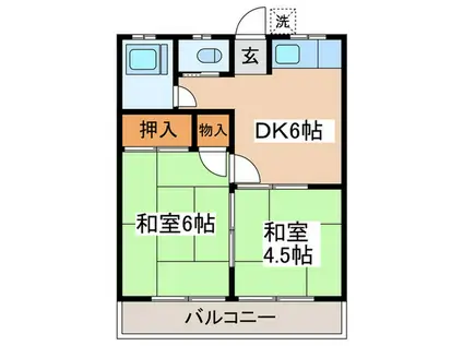 泉コーポ(2DK/2階)の間取り写真