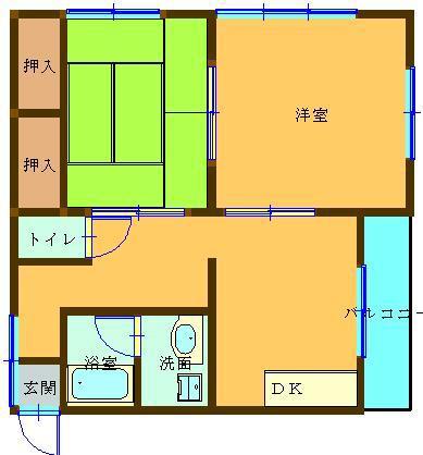 リッツATAGO(2DK/2階)の間取り写真