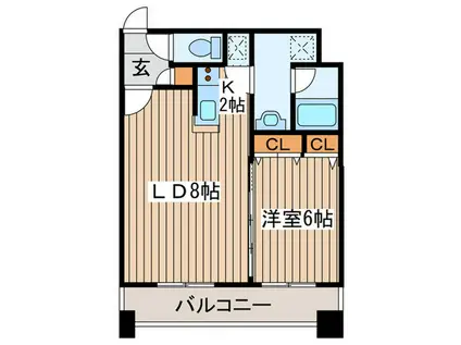 ラトゥール(1LDK/3階)の間取り写真