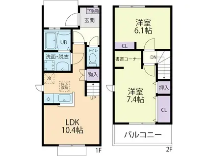 LUCE(2LDK/1階)の間取り写真