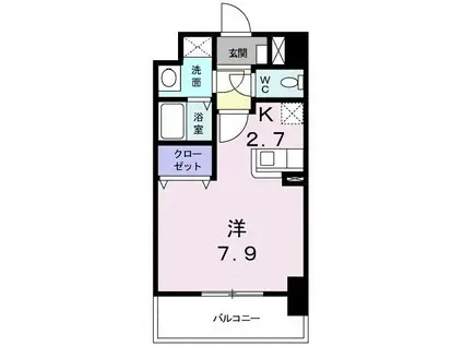 メルヴェーユ(ワンルーム/2階)の間取り写真