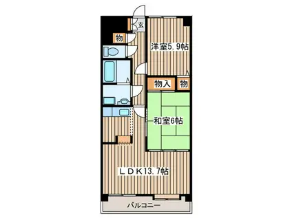 GRAND RICHESSE(2LDK/2階)の間取り写真