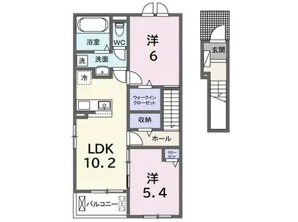 プリムラ(2LDK/2階)の間取り写真