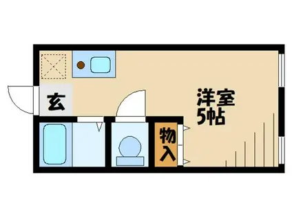 プライムテラス小田急相模原I A棟(ワンルーム/1階)の間取り写真