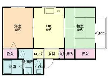 ディアス加美(2DK/2階)の間取り写真