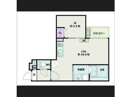 JACK KOMOTOHOMMACHI II(1LDK/2階)の間取り写真