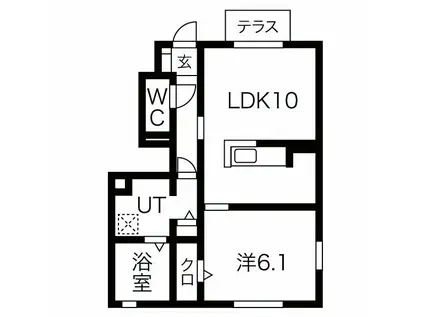 SUMIKA A(1LDK/1階)の間取り写真