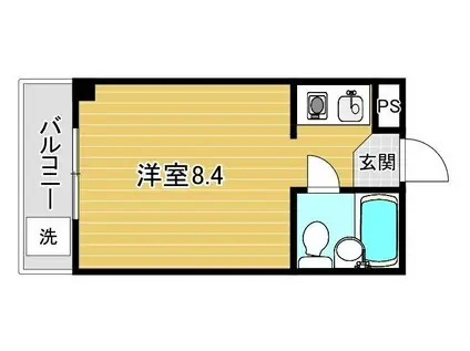 メゾン新宿町(ワンルーム/1階)の間取り写真