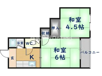 ハイコーポエヒメ(2K/4階)の間取り写真