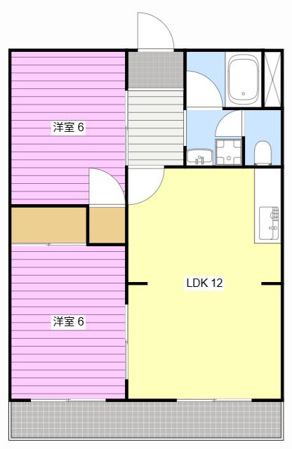 グランドコーポラス(2LDK/3階)の間取り写真