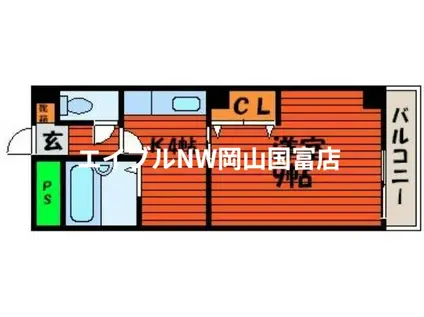 マンションKUSUS(1K/1階)の間取り写真