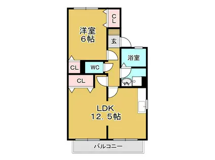 エスポワールメゾン-K(1LDK/2階)の間取り写真
