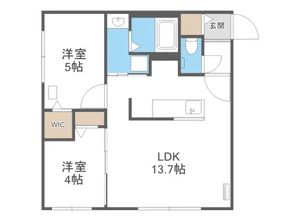 プレシャスコトニ(2LDK/2階)の間取り写真