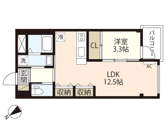 KK BLDG(1LDK/1階)の間取り写真