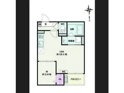 JACK SHOHO III(1LDK/2階)の間取り写真