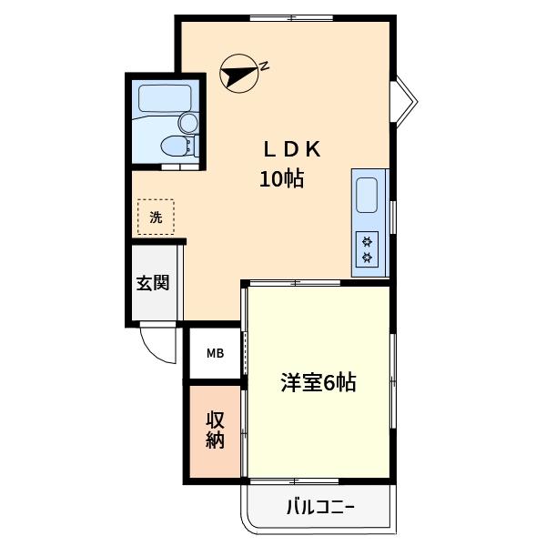 マンションスウィング(1LDK/1階)の間取り写真