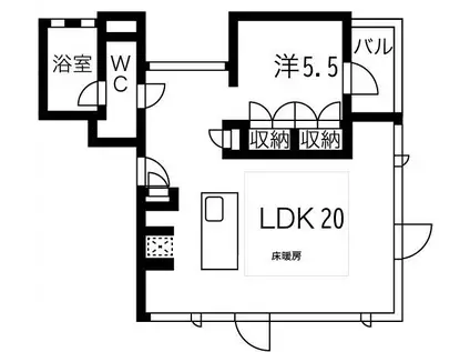 ESCENARIO OMOTESANDO(1LDK/3階)の間取り写真