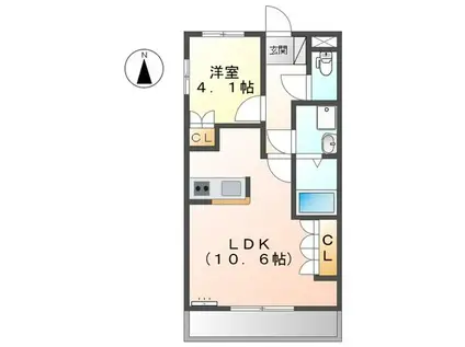 ルミナスI番館(1LDK/2階)の間取り写真