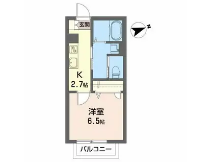 シャーメゾン パール(1K/2階)の間取り写真