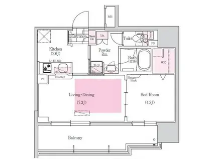 アーバネックス本町(1LDK/10階)の間取り写真