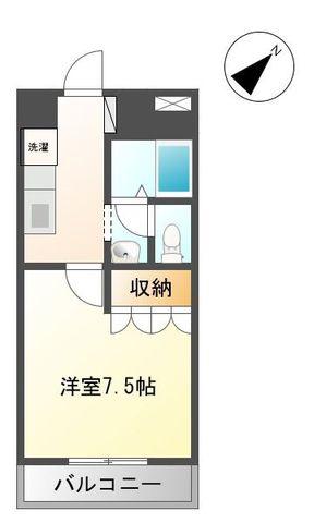 コーポロコモーションL(1K/2階)の間取り写真