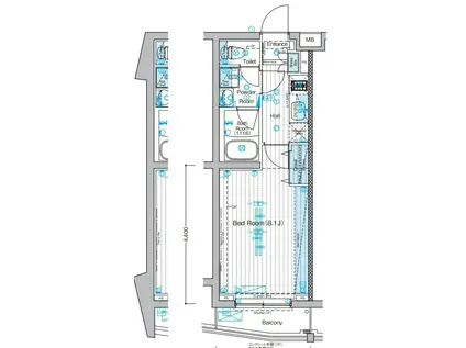 ブライズ大森東SEI(1K/1階)の間取り写真