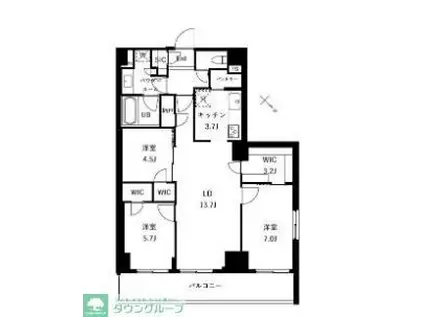 ザ・ケンジントン・レジデンスときわ台(3LDK/2階)の間取り写真