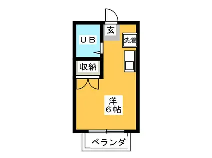 土橋マンション(ワンルーム/2階)の間取り写真