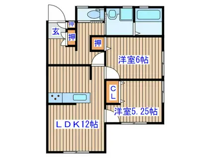FUNAKI NO.1(2LDK/1階)の間取り写真