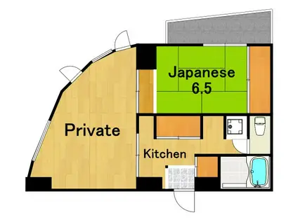 ヴェルド-ル美鈴(2DK/4階)の間取り写真