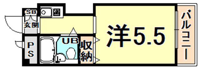 アスティ武庫川(ワンルーム/3階)の間取り写真
