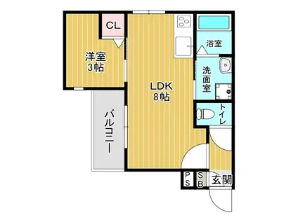 シエーナ明石(1LDK/1階)の間取り写真