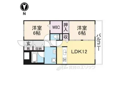 アイリスハイツ7号館(2LDK/7階)の間取り写真