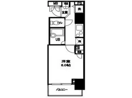 ドルチェ日本橋浜町壱番館(1K/2階)の間取り写真