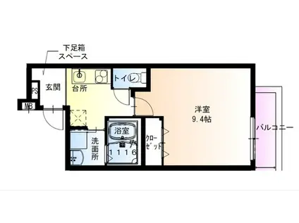 フジパレス北野田II(1K/2階)の間取り写真