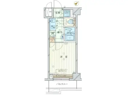 ルーブル溝の口参番館(1K/4階)の間取り写真