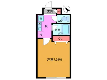 サンコート中島(1K/3階)の間取り写真