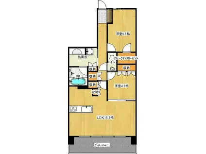 一条レジデンス西伊場(2LDK/2階)の間取り写真