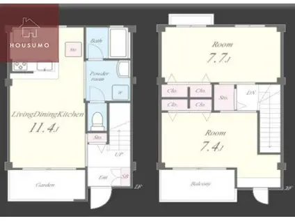 メルヴェーユ(2LDK/1階)の間取り写真