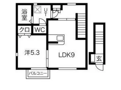 WIN大河原A棟(1LDK/2階)の間取り写真